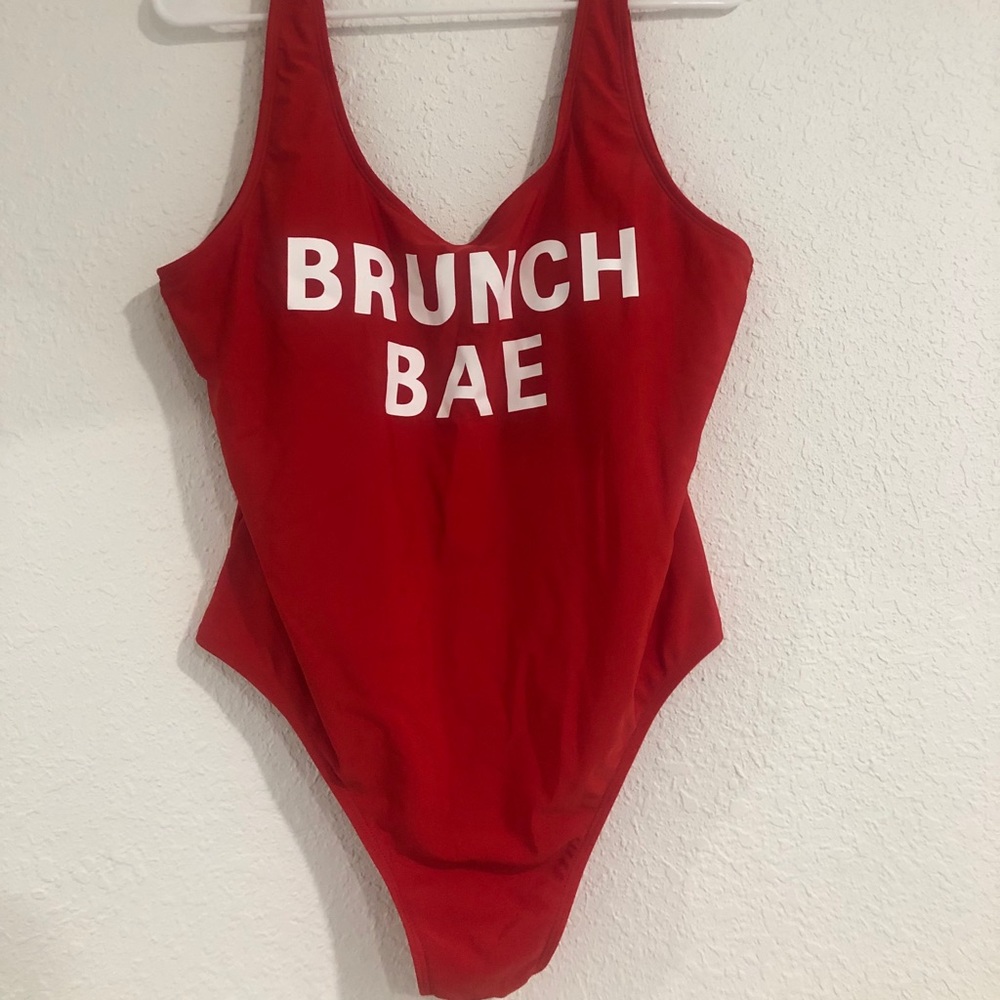 "Brunch Bae" High Leg One Piece Swimsuit